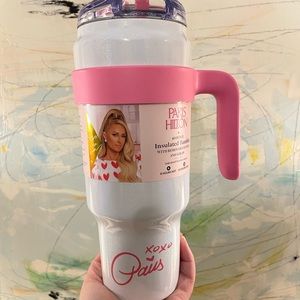NWT Sold Out Paris Hilton White Iridescent 40 oz Tumbler